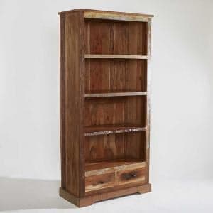 Coburg Wooden Bookcase Large In Reclaimed Wood