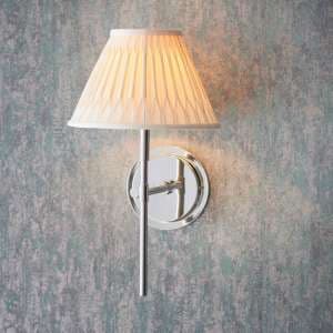 Cocoa And Chatsworth Ivory Shade Wall Light In Bright Nickel - UK