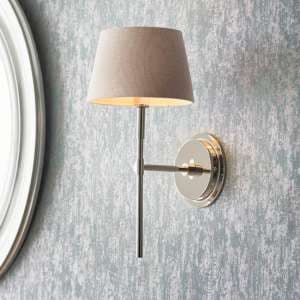 Cocoa And Cici Grey Tapered Shade Wall Light In Bright Nickel - UK