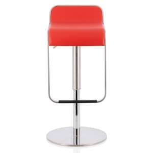 Cohasset Faux Leather Swivel Gas-Lift Bar Stool In Red - UK
