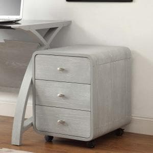 Cohen Wooden Office Cabinet In Grey Ash With 3 Drawers