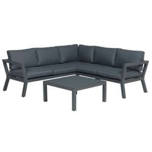Colap Corner Sofa With Coffee Table In Carbon Black