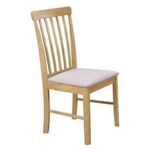 Cologne Fabric Padded Dining Chair In Oak And Beige