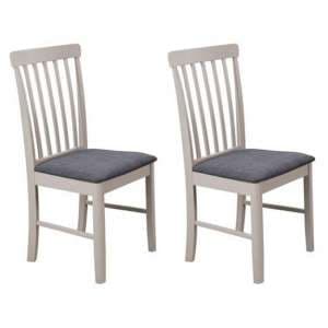Cologne Grey Fabric Padded Dining Chair In A Pair - UK
