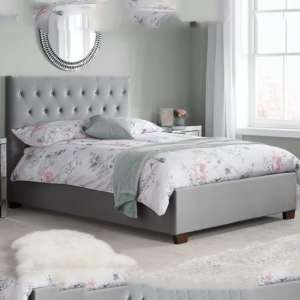 Colognes Fabric Double Bed In Grey - UK