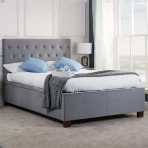 Colognes Fabric Ottoman Double Bed In Grey - UK