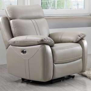 Colon Electric Leather 1 Seater Sofa In Light Grey - UK