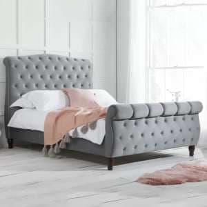 Colora Fabric King Size Bed In Grey - UK