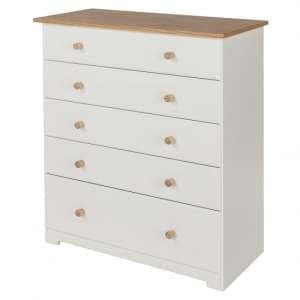 Chorley Tall Chest Of Drawers In White And Soft Cream - UK