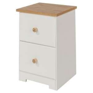 Chorley Two Drawer Bedside Cabinet In White And Soft Cream - UK