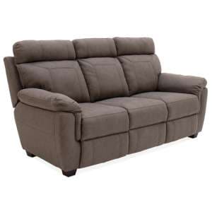 Colyton Fabric 3 Seater Sofa In Brown - UK