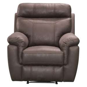 Colyton Fabric Recliner Sofa Chair In Brown Finish - UK