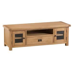 Concan Wooden 2 Doors And 1 Drawer TV Stand In Medium Oak - UK