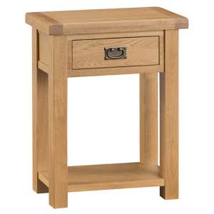 Concan Wooden Side Table In Medium Oak - UK