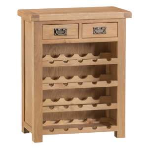 Concan Wooden Wine Cabinet In Medium Oak - UK