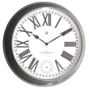 Concurs Round Metal Wall Clock In Light Grey