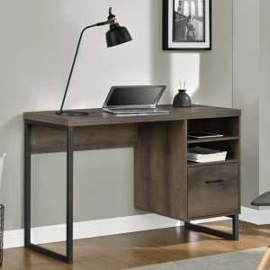 Condon Wooden Laptop Desk With 1 Drawer In Brown - UK