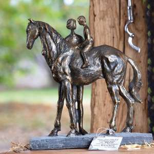 Confidence Poly Design Sculpture In Antique Bronze And Grey