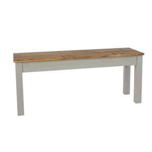 Consett Linea Large Wooden Dining Bench In Grey