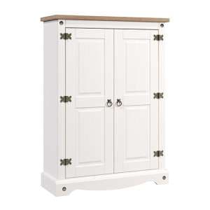 Consett Wooden Storage Cabinet With 2 Doors In White - UK