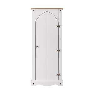 Consett Wooden Tall Storage Cabinet In White - UK