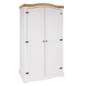 Consett Wooden Wardrobe With 2 Doors In White - UK