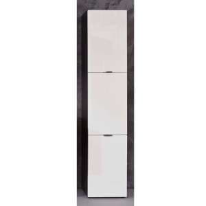 Coone Bathroom Storage Unit In White High Gloss And Graphite - UK