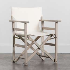 Coos Outdoor Acacia Wood Armchair In Whitewash