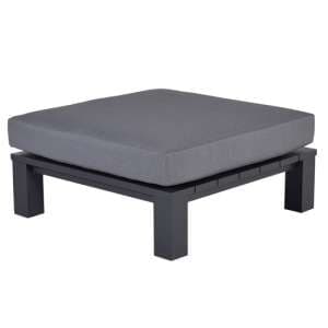 Cora Fabric Ottoman In Dark Grey With Charcoal Frame - UK