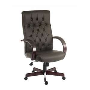 Corbin Executive Office Chair In Brown Faux Leather