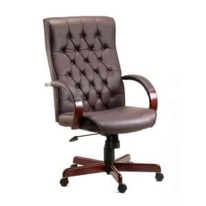 Corbin Executive Office Chair In Burgundy Faux Leather