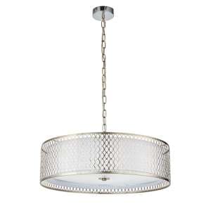 Cordero 3 Lights Glass Ceiling Pendant Light In Satin Nickel - UK
