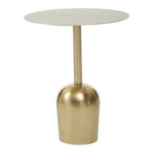 Cordue Round Metal Side Table In Gold Round Base - UK