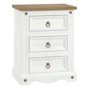 Consett Wooden Bedside Cabinet In White Washed Wax - UK