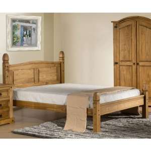 Corona Wooden Low End Single Bed In Waxed Pine