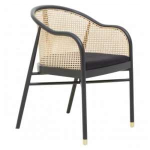 Corson Cane Rattan Wooden Bedroom Chair In Black - UK