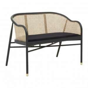 Corson Cane Rattan Wooden Hallway Seating Bench In Black - UK