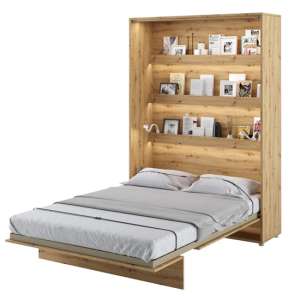 Cortez Wooden Double Bed Wall Vertical In Artisan Oak