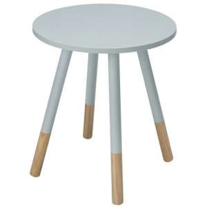 Costal Round Wooden Side Table In Blue
