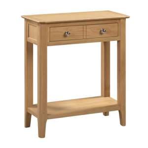 Callia Console Table In Oak With 2 Drawers