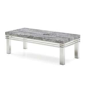 Cotswold Marble Top Coffee Table In Grey With Steel Legs