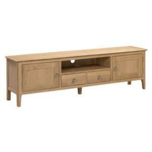 Callia Wooden TV Unit In Oak With 2 Doors And 2 Drawers