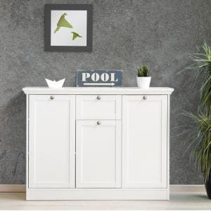Country Sideboard In White With 3 Doors And 1 Drawer