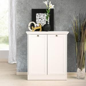 Country Storage Cabinet In White With 2 Doors
