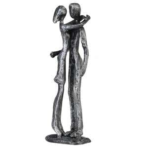 Couple Iron Design Sculpture In Antique Silver - UK