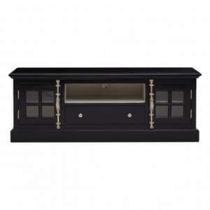 Coveca Wooden 2 Doors 1 Drawer TV Stand In Black