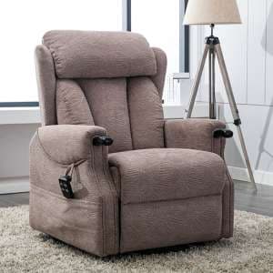 Covent Fabric Electric Riser Recliner Chair In Mocha