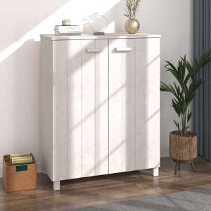 Coyne Pinewood Shoe Storage Cabinet With 2 Doors In White