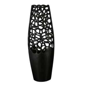 Crackly Aluminium Small Decorative Vase In Matt Black - UK