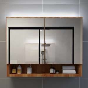 Cranbrook Bathroom Mirrored Cabinet In Oak With LED - UK